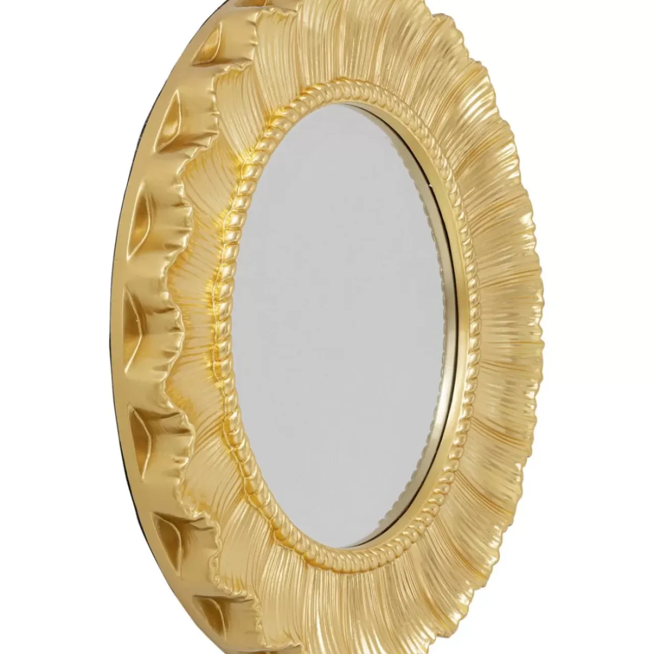 Spiegel-KARE Design Wandspiegel Sun Ray Gold O84Cm