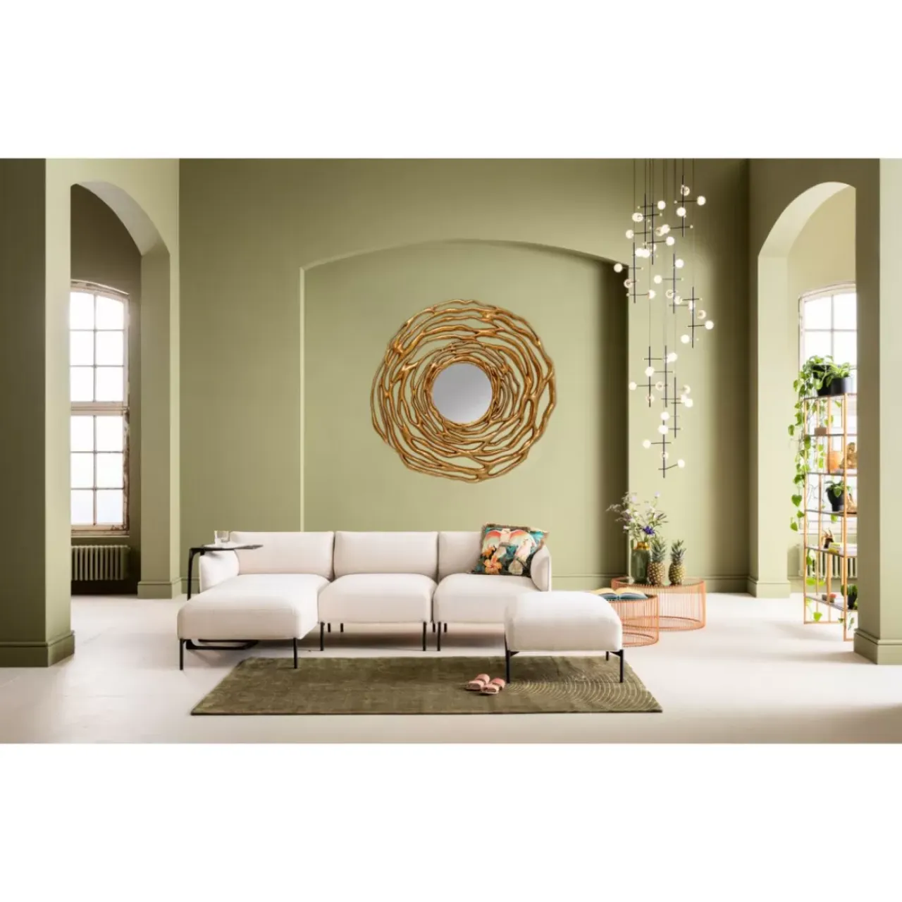 Spiegel-KARE Design Wandspiegel Twiggy Gold O121Cm