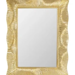 Spiegel-KARE Design Wandspiegel Wavy Brass 94X124Cm