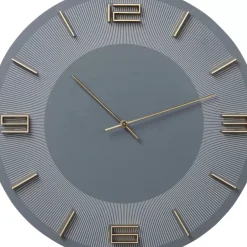 Uhren-KARE Design Wanduhr Leonardo Grau/Gold