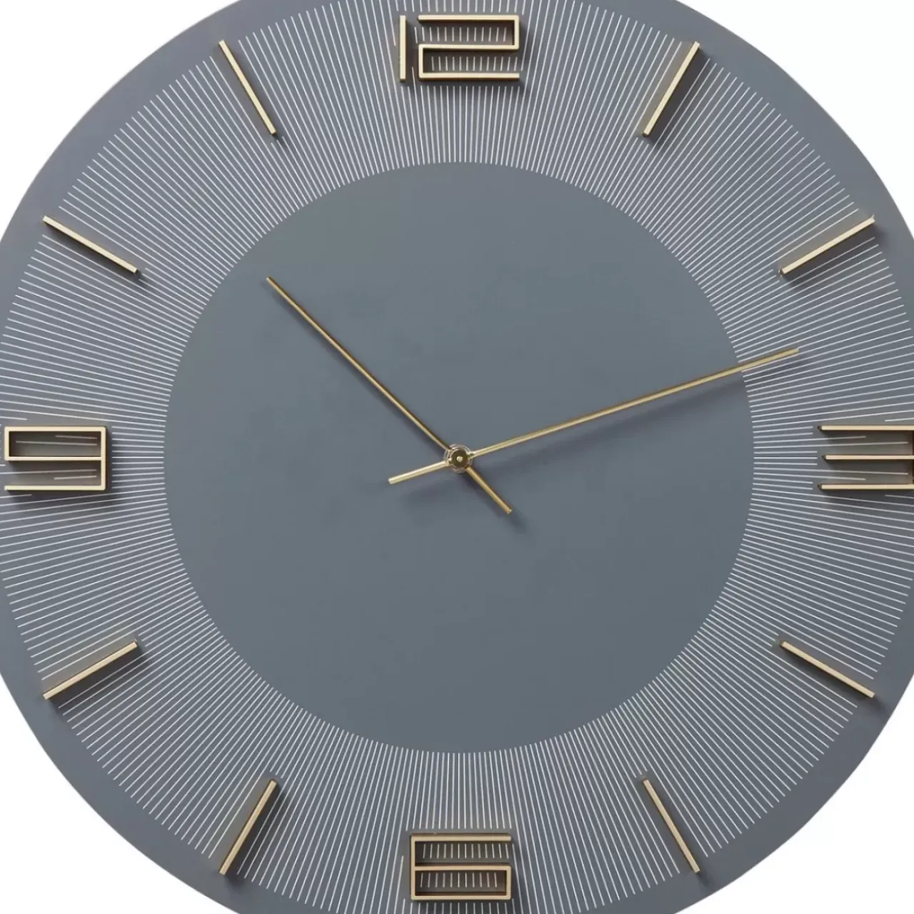 Uhren-KARE Design Wanduhr Leonardo Grau/Gold