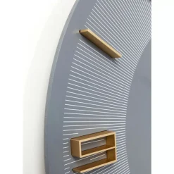 Uhren-KARE Design Wanduhr Leonardo Grau/Gold