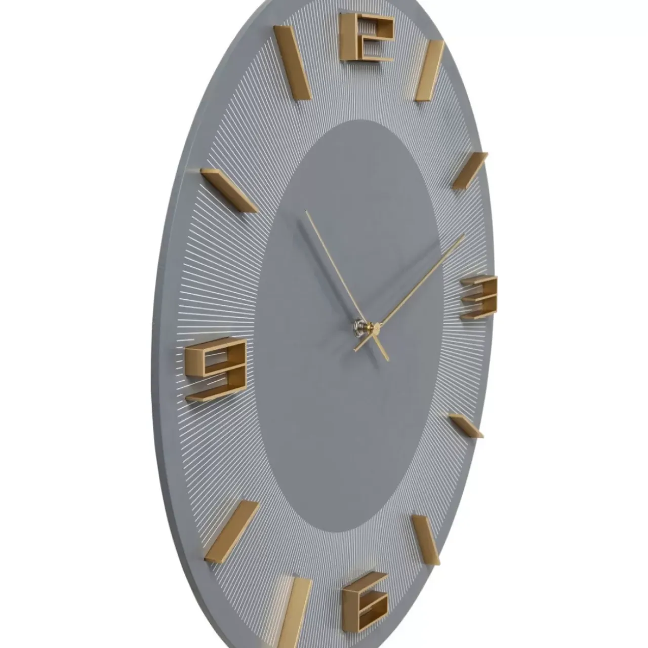 Uhren-KARE Design Wanduhr Leonardo Grau/Gold
