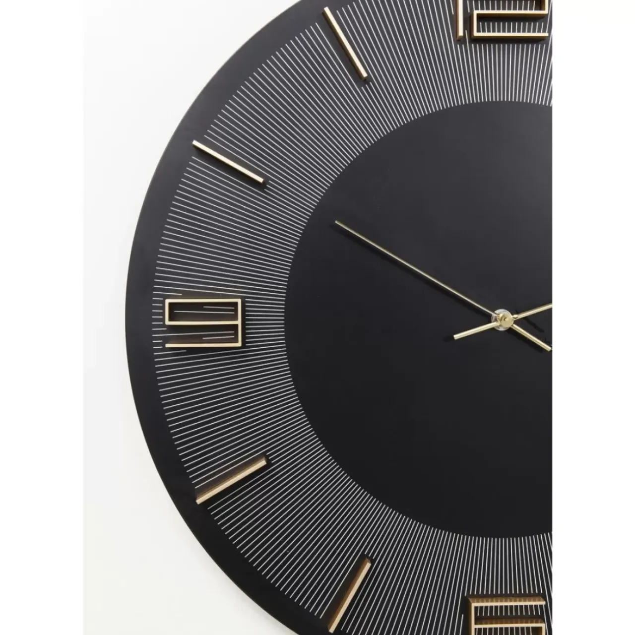 Uhren-KARE Design Wanduhr Leonardo Schwarz/Gold 50