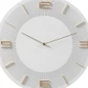 Uhren-KARE Design Wanduhr Leonardo Weis/Gold
