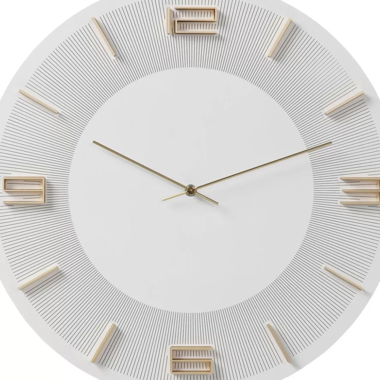 Uhren-KARE Design Wanduhr Leonardo Weis/Gold