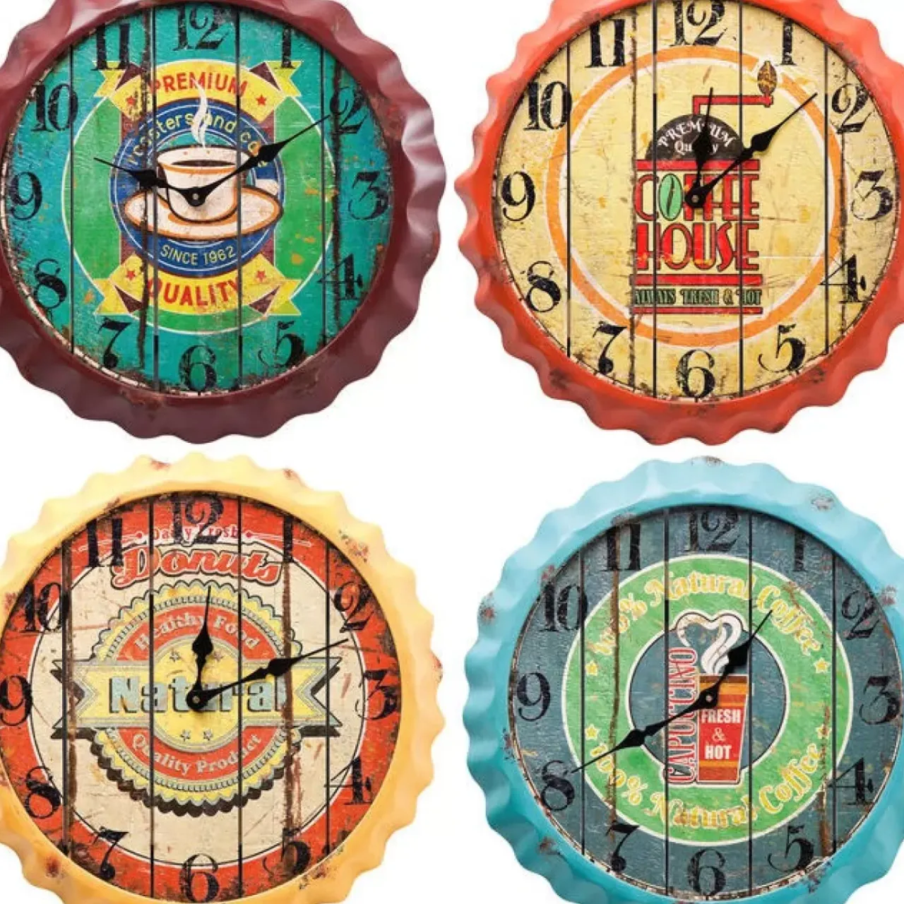 Uhren-KARE Design Wanduhr Vintage Coffee Sortiert