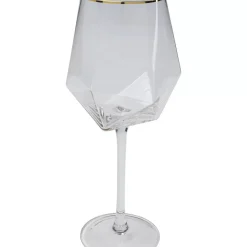 Geschirr & Tischaccessoires-KARE Design Weinglas Diamond Gold Rim