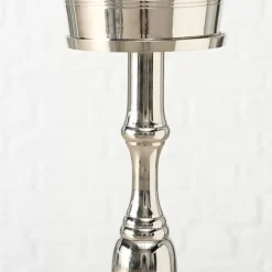 Geschirr & Tischaccessoires-KARE Design Weinkuhler Pillar Silber