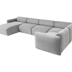 Sofas & Couches-KARE Design Wohnlandschaft 1 Lucca Grau Links 328Cm