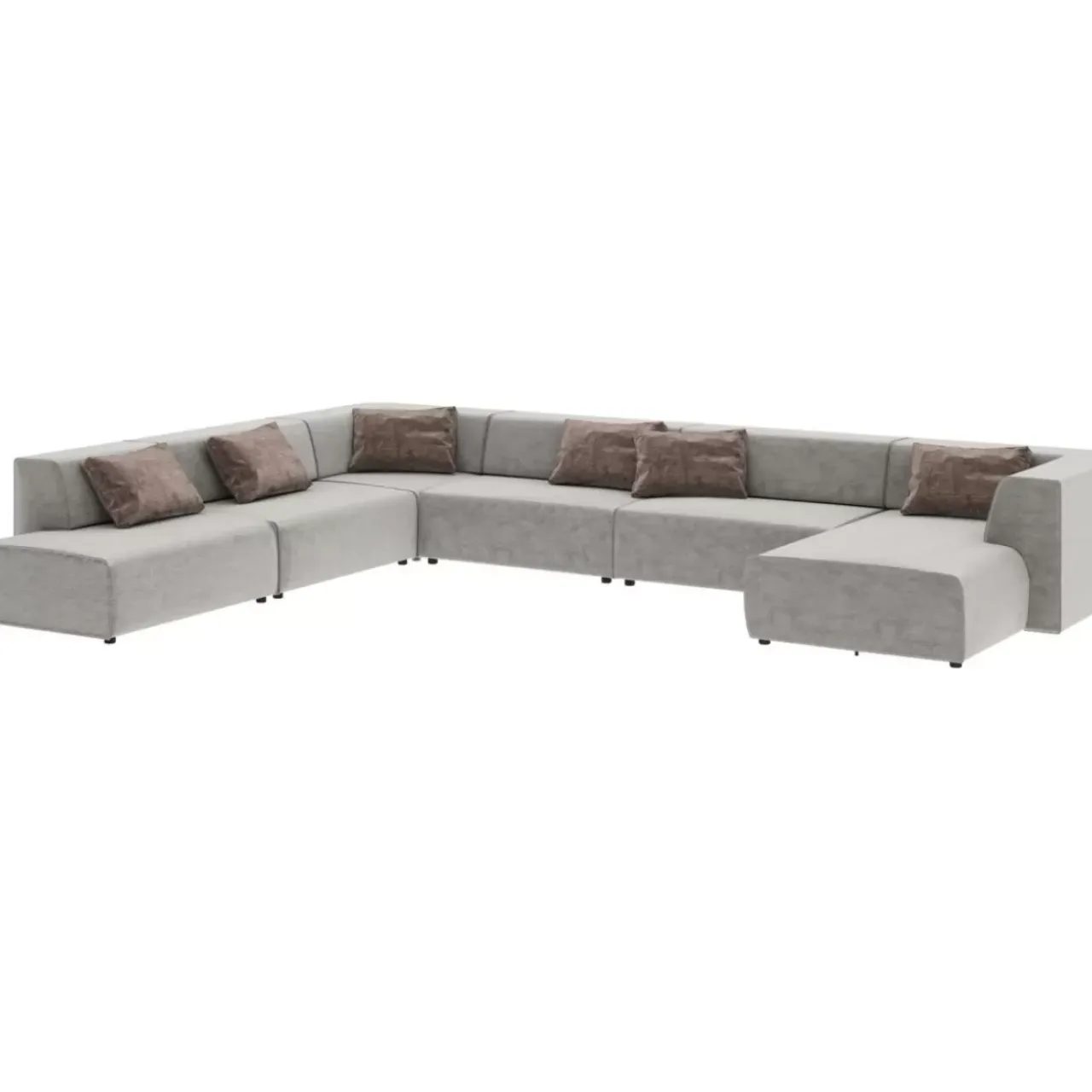Sofas & Couches-KARE Design Wohnlandschaft Infinity Miami Grau 417Cm