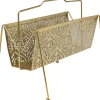 Zeitungsständer-KARE Design Zeitungsständer Basket Gold Klein