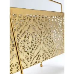 Zeitungsständer-KARE Design Zeitungsständer Basket Gold Klein