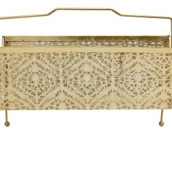 Zeitungsständer-KARE Design Zeitungsständer Basket Gold Klein